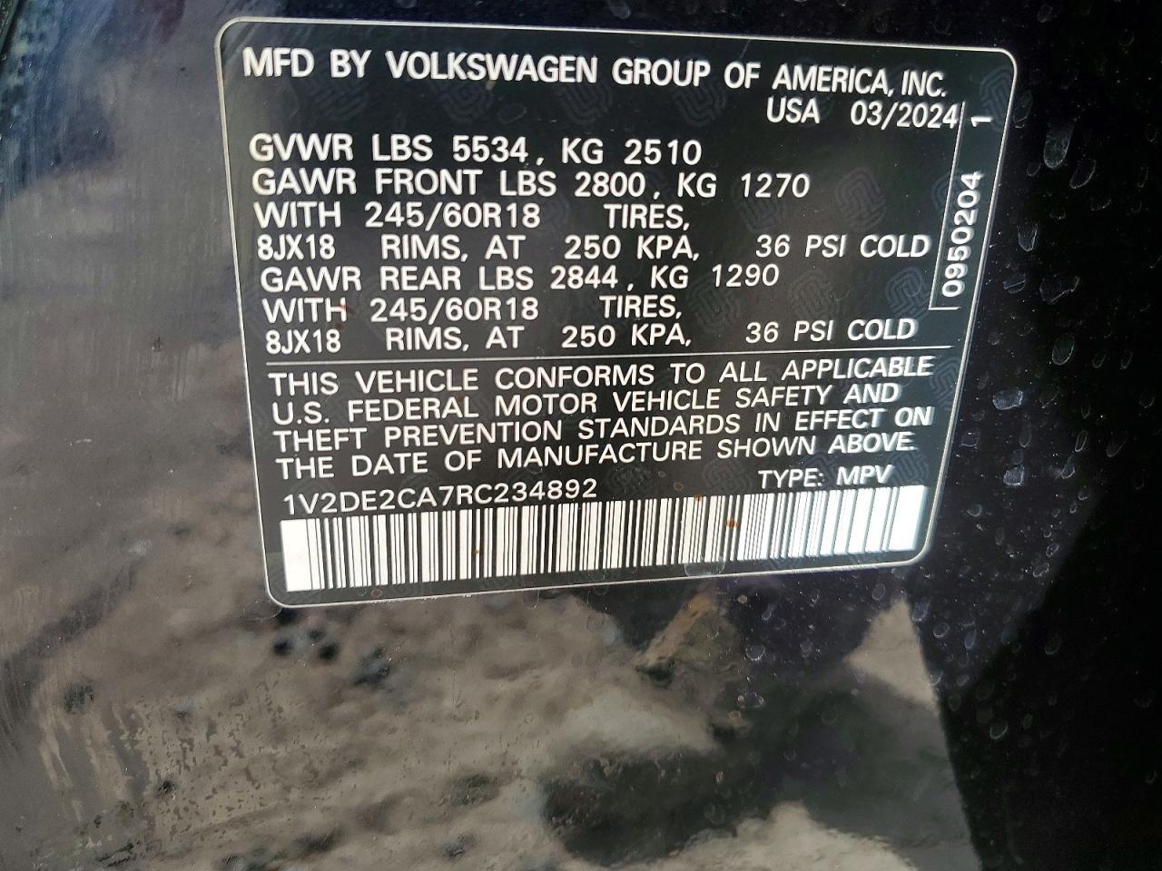 VOLKSWAGEN ATLAS CROSS SPORT