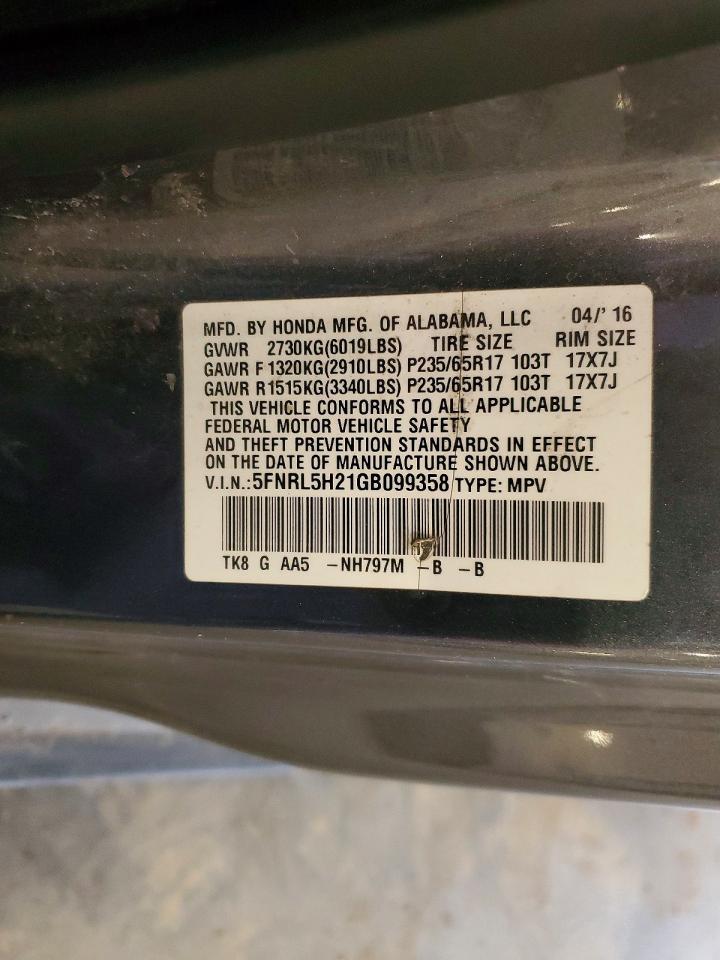 2016 HONDA ODYSSEY — фото 14