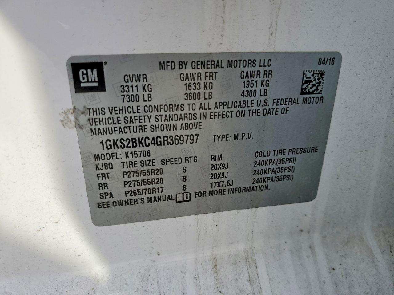 2016 GMC YUKON — фото 13