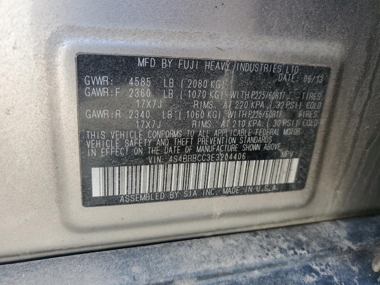 2014 SUBARU OUTBACK — фото 13