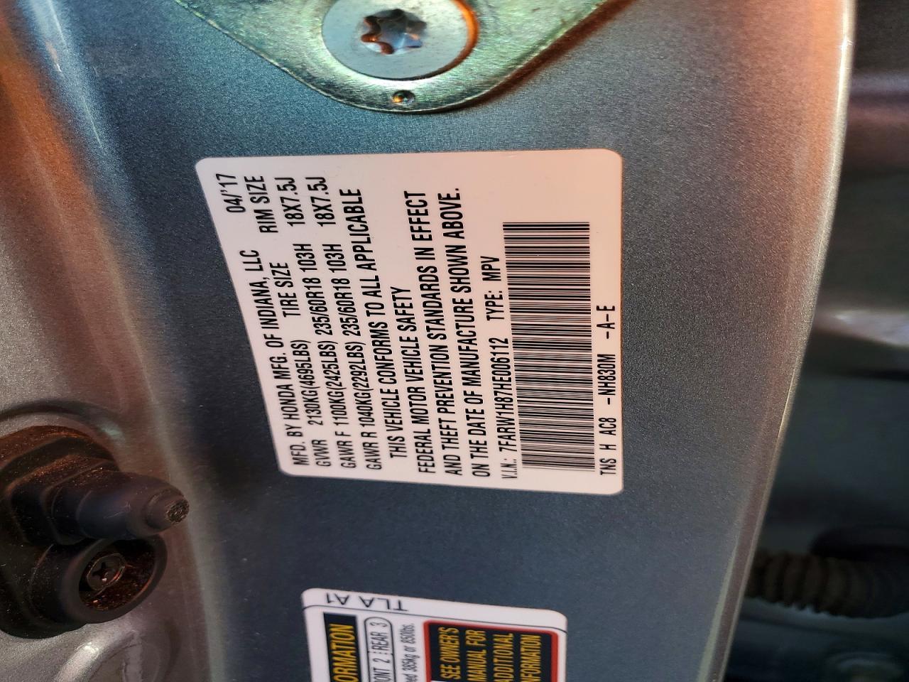 2017 HONDA CR-V — фото 13