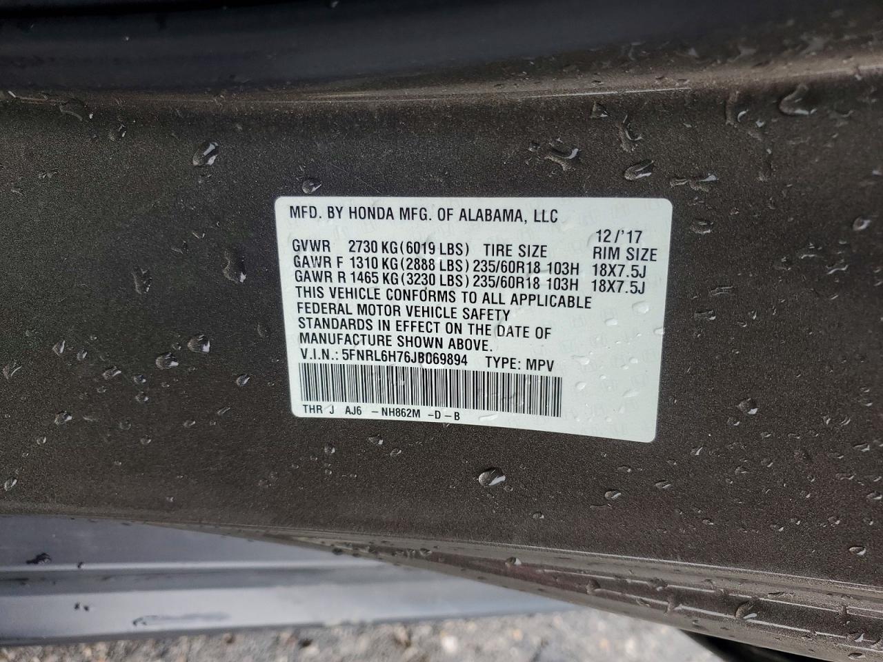 2018 HONDA ODYSSEY — фото 13