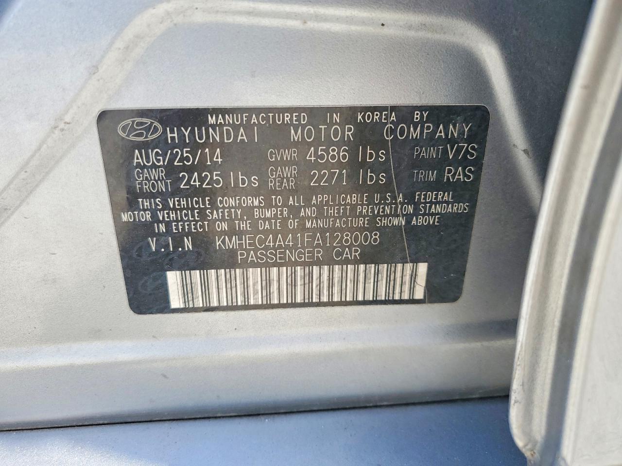 2015 HYUNDAI SONATA HYBRID — фото 12