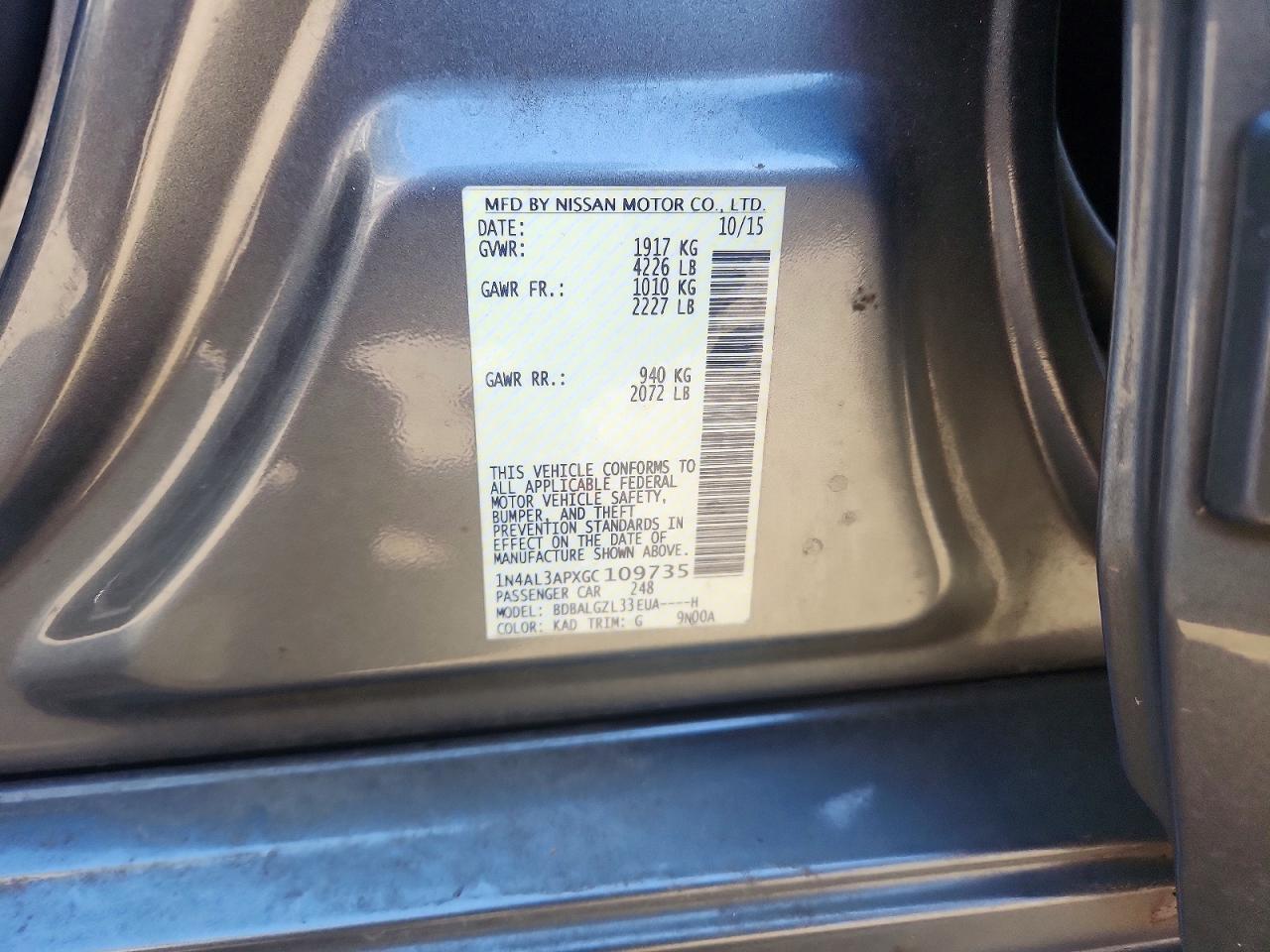 2016 NISSAN ALTIMA — фото 12