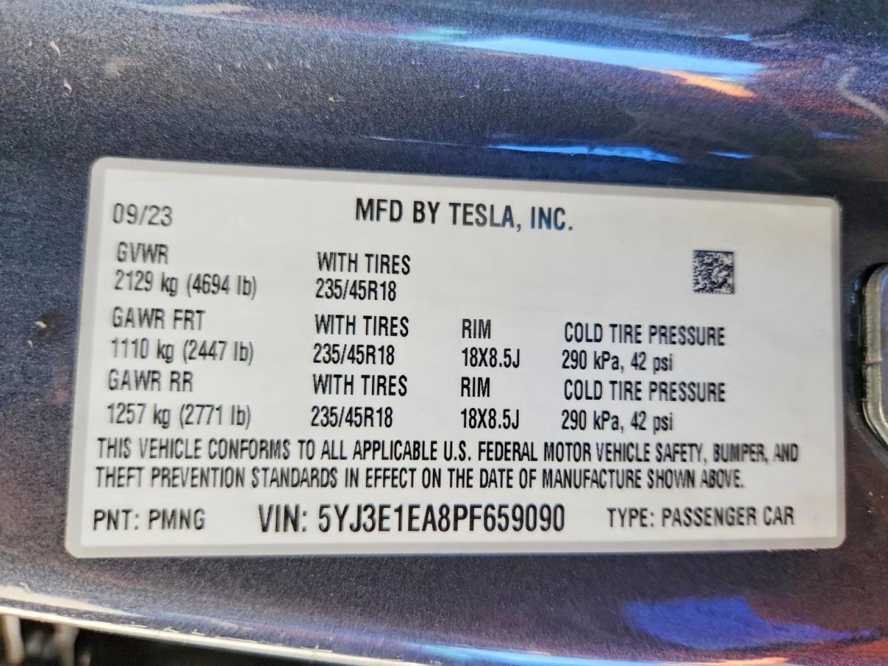 2023 TESLA MODEL 3 — фото 12