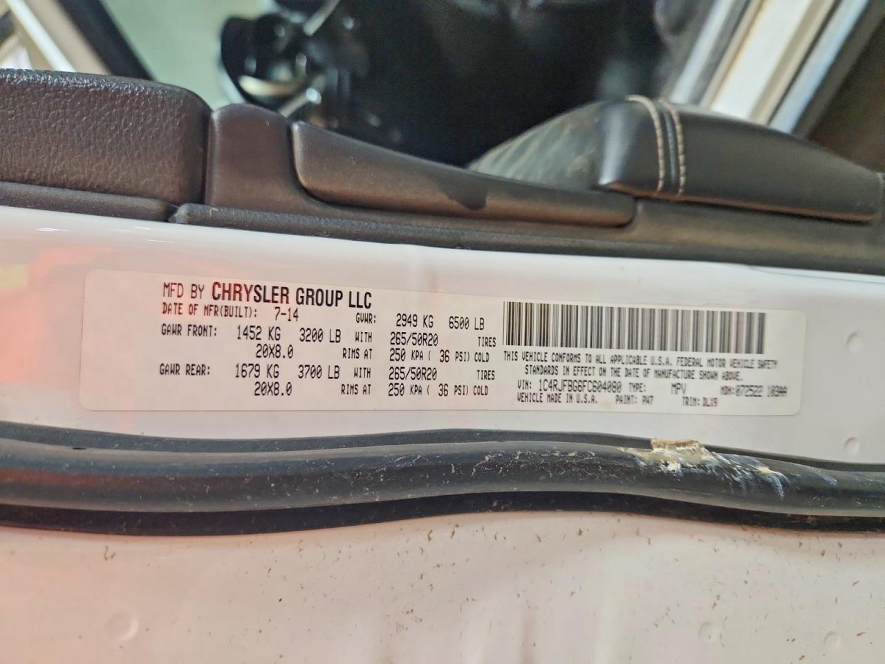 2015 JEEP GRAND CHEROKEE — фото 13