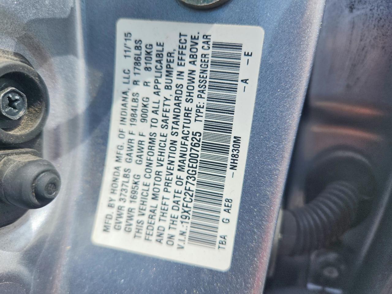 2016 HONDA CIVIC — фото 12