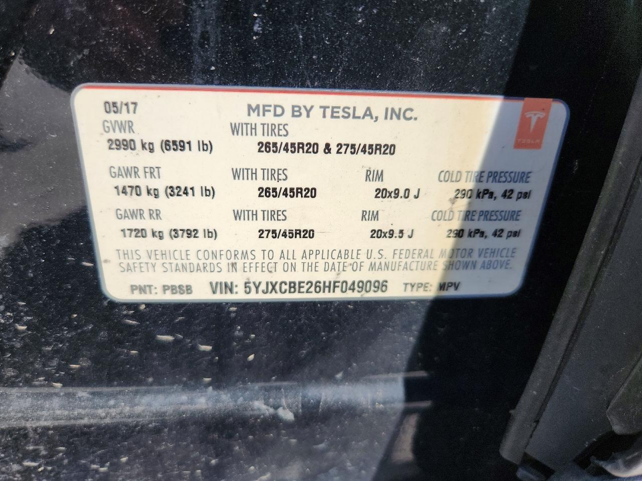 2017 TESLA MODEL X — фото 12