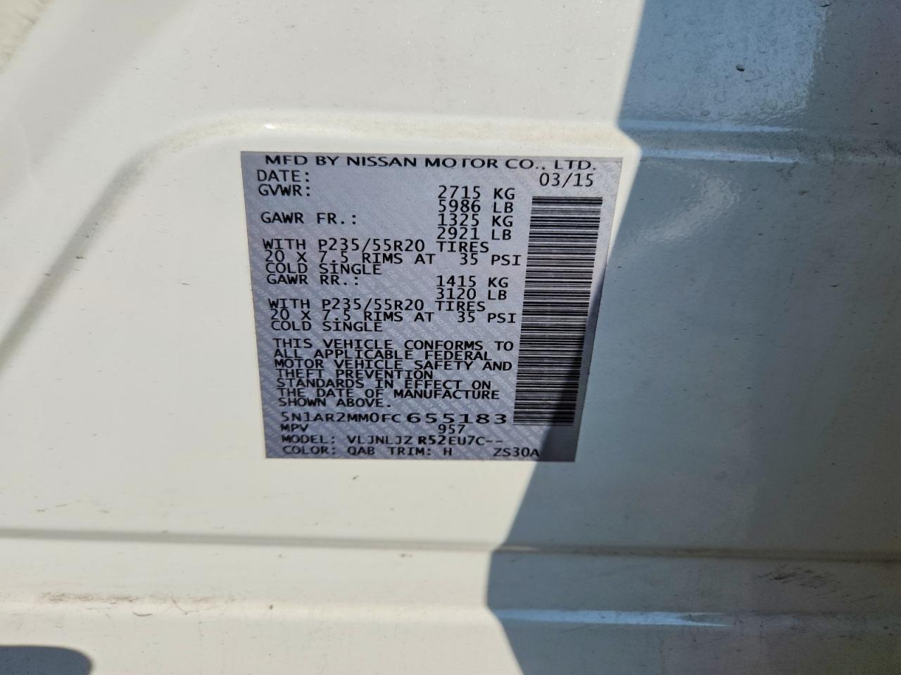 2015 NISSAN PATHFINDER — фото 13