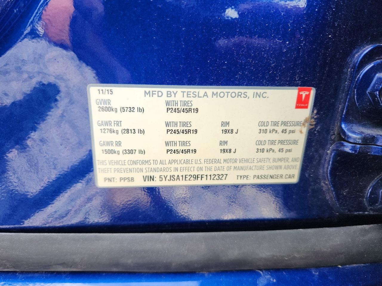 2015 TESLA MODEL S — фото 12