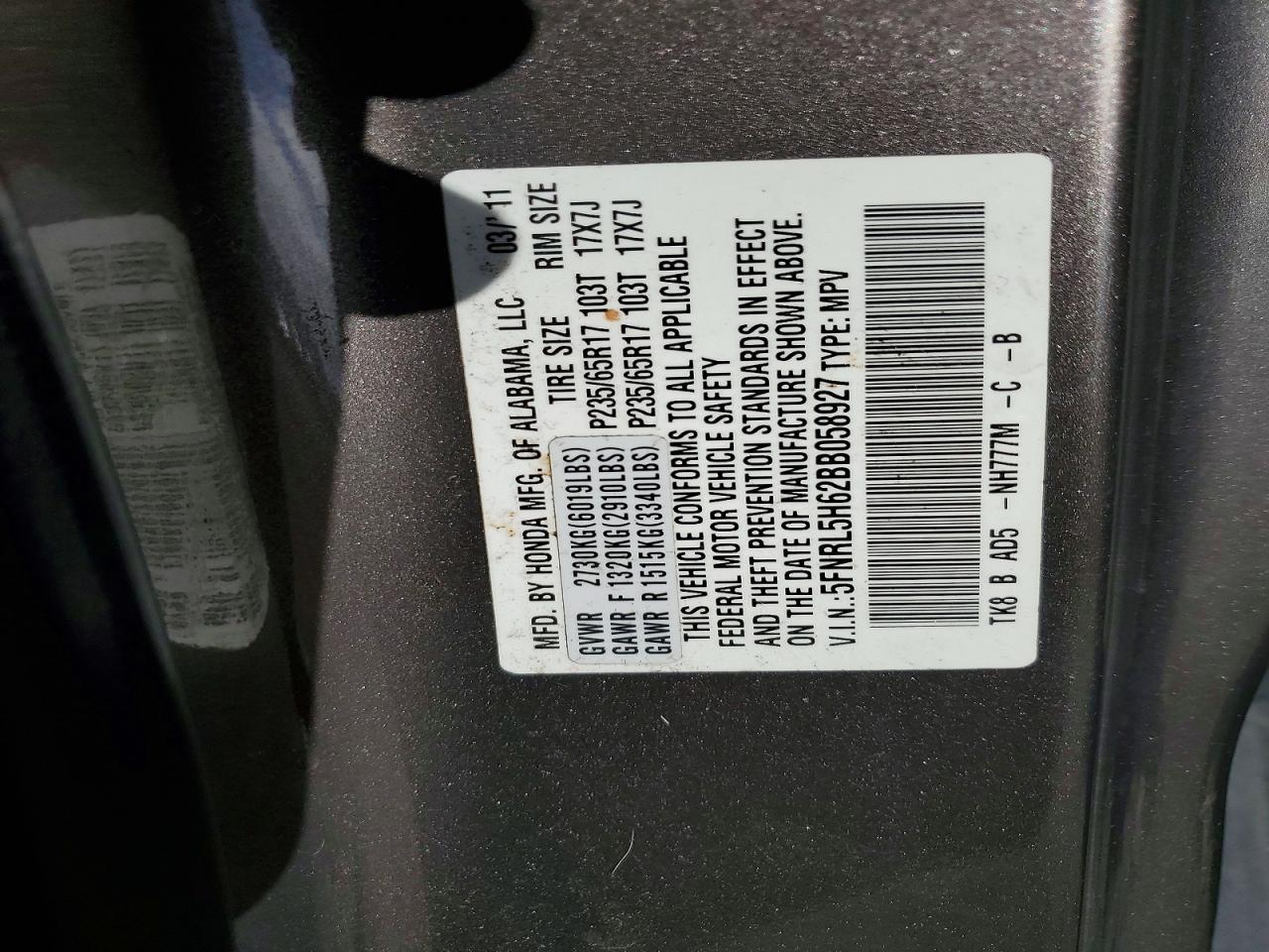 2011 HONDA ODYSSEY — фото 12