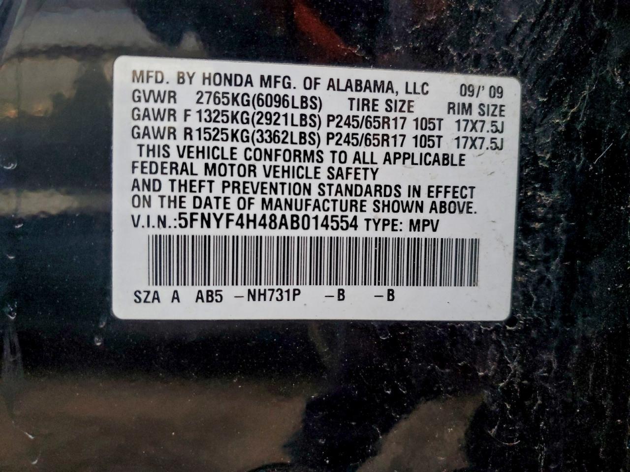 2010 HONDA PILOT — фото 13
